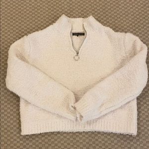 Fuzzy white zip up